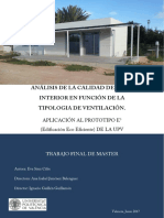 Análisis de La Calidad Del Aire Interior en Función de La Tipologia de Ventilación.