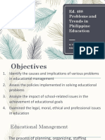Ed. 408 Problems and Trends in Philippine Education