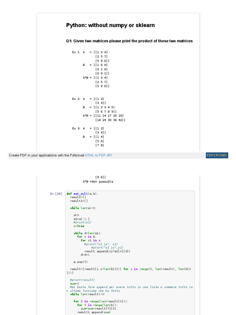 python basic questions | String (Computer Science) | Matrix (Mathematics)