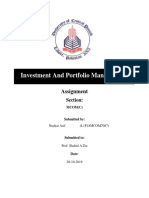 Investment and Portfolio Management: Assignment