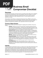 Business Email Compromise Checklist: Overview