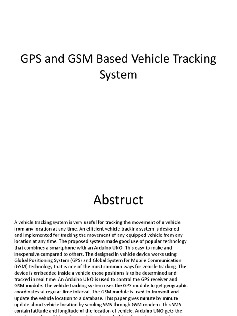GPS & GSM Vehicle Tracking System | PDF | Global Positioning System ...