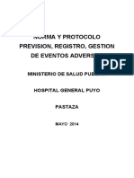 Norma y Protocolo de Procedimientos Eventos Adversos