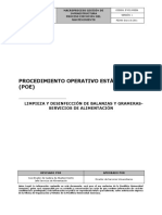 Procedimiento Operativo Estándar Limpieza y Desinfección de Balanzas y Grameras - Servicios de Alimentación