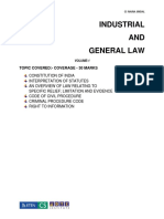 Industrial AND General Law: Topic Covered:-Coverage - 30 Marks