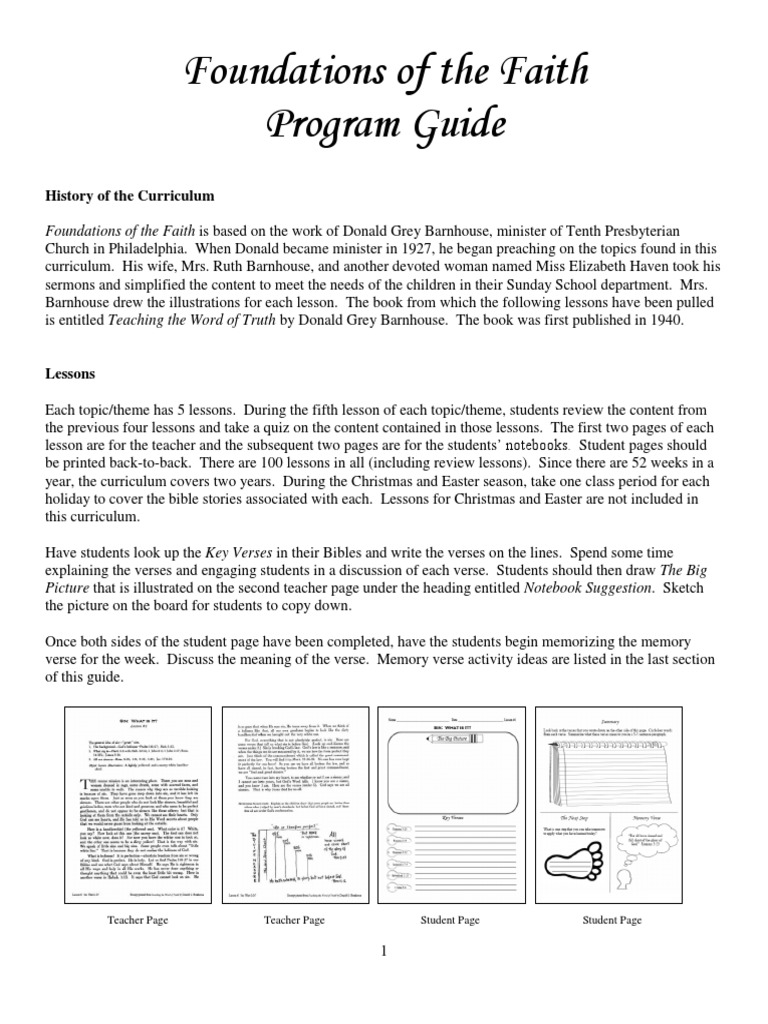 Foundations Faith Program Guide | PDF | Quiz | Leisure