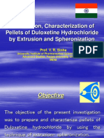 Formulation, Characterization of Pellets of Duloxetine Hydrochloride by Extrusion and Spheronization