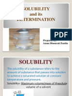 Solubility and It's Determination