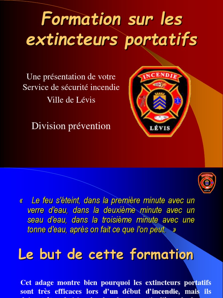 Les extincteurs portatifs et la sécurité incendie