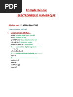 Compte Rendu: Electronique Numerique: Réalise Par