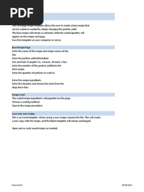 Recipe Scaling 