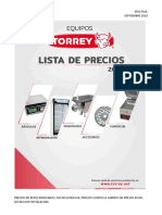 LISTA de PRECIOS Torrey Septiembre 2018