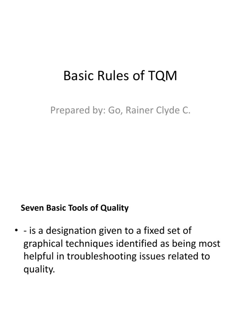 Essential Tools for Total Quality Management | PDF