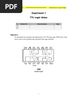 Experiment 1 TTL Logic Gates: Objectives