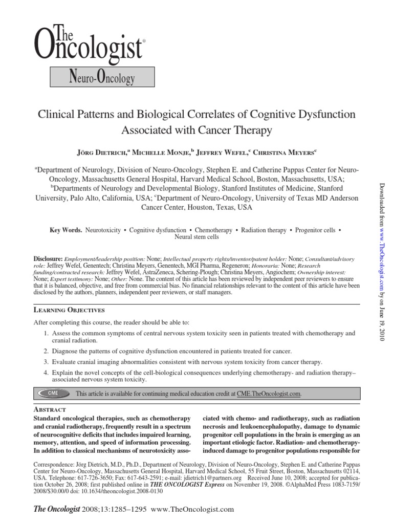 Clinical Patterns and Biological Correlates of Cognitive Dysfunction ...