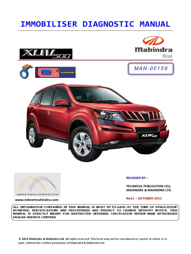 IMMOBILISER Diagnostic Manual PDF Specification (Technical Standard)