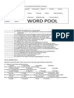 TEST II. Identification W/ Word Pool