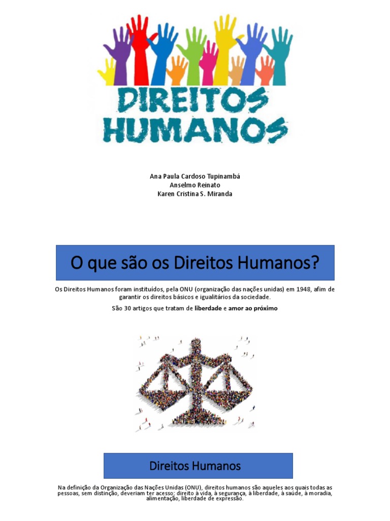 Os Direitos Humanos: Origem, Definição e Principais Artigos | PDF ...