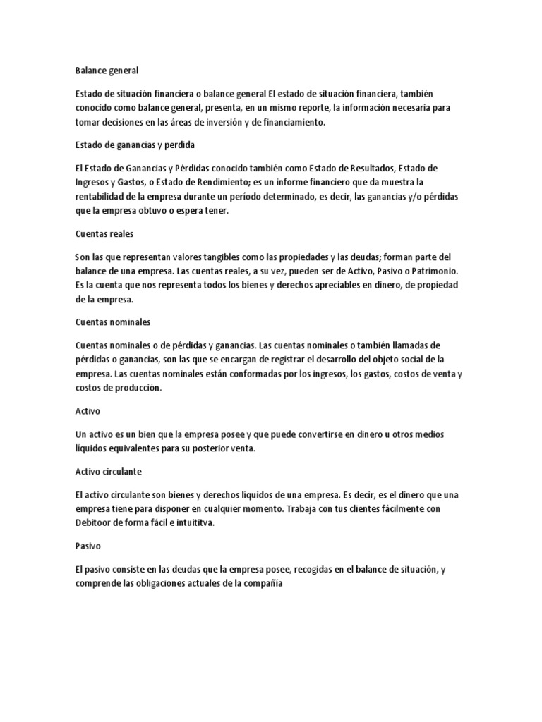 Conceptos Contabilidad II | PDF | Hoja de balance | Contabilidad