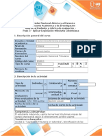 Guía de Actividades y Rúbrica de Evaluación - Paso 3 - Aplicar Legislación Tributaria Colombiana