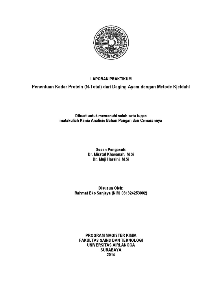 Laporan Praktikum 1 Penentuan Kadar Protein