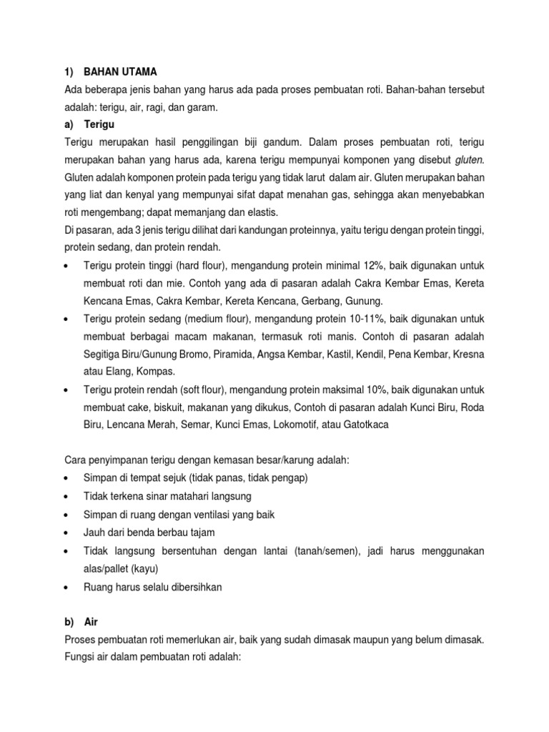 Panduan Bahan Roti: Terigu hingga Enzim | PDF | Kesehatan Holistik ...