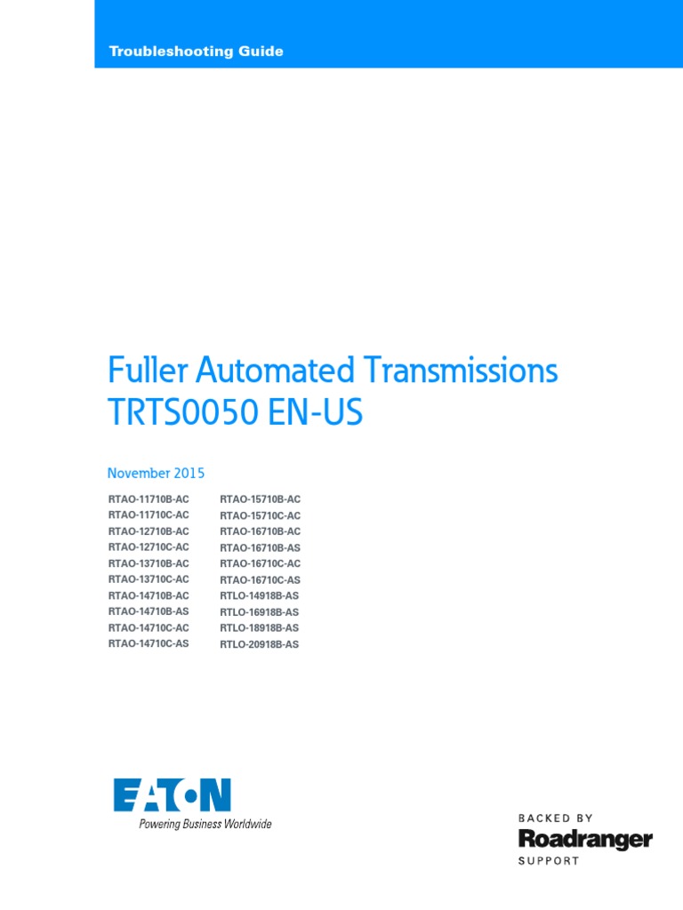 Eaton Gen 1 Autoshift Troubleshooting Guide | PDF | Transmission