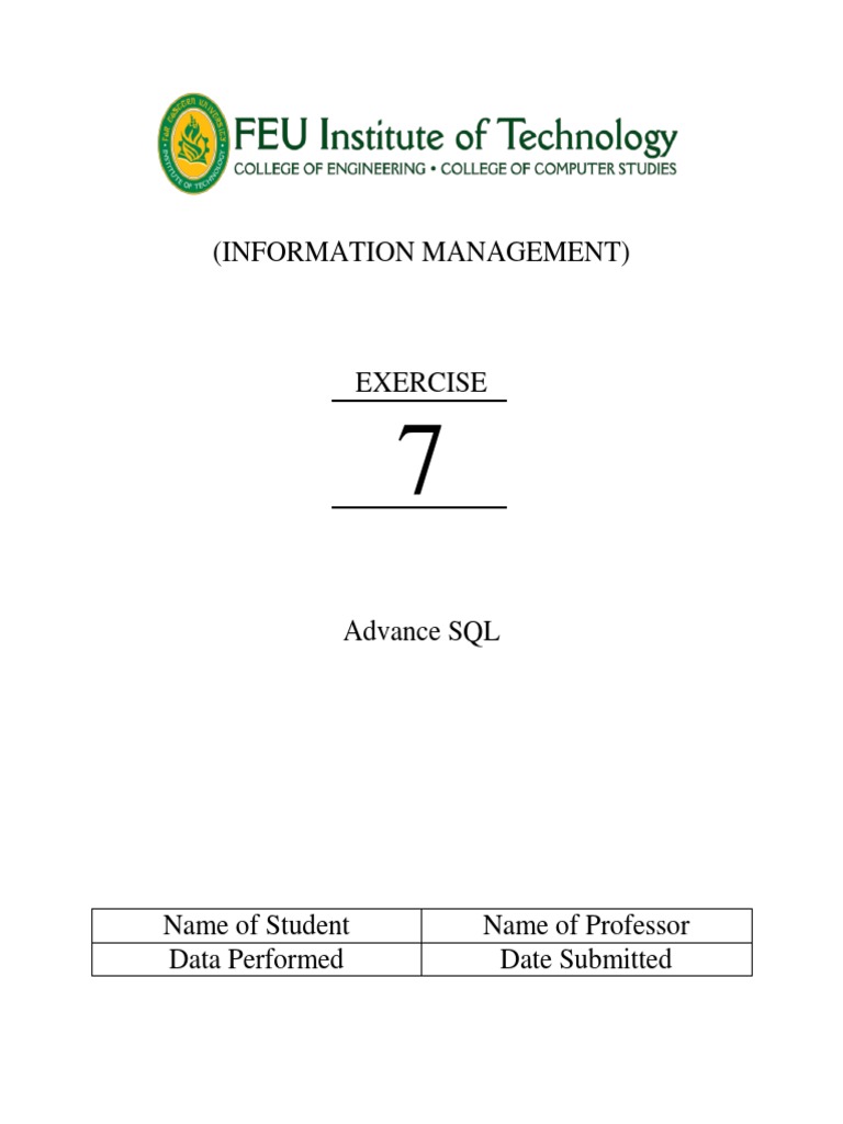 Advanced SQL Exercises for Data Management | PDF | Sql | Computer Data