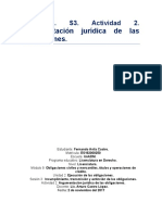 Argumentación Jurídica de Las Obligaciones: M9. U2. S3. Actividad 2.