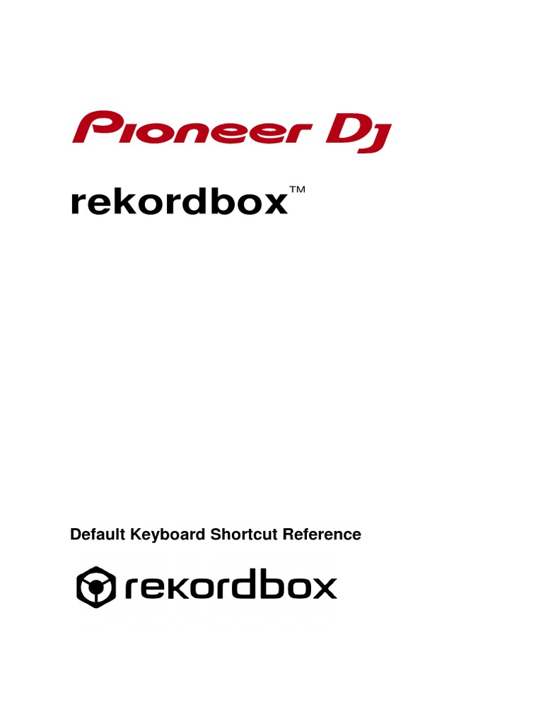 Rekordbox4 0 0 Default Keyboard Shortcut Reference en 1001 | PDF ...