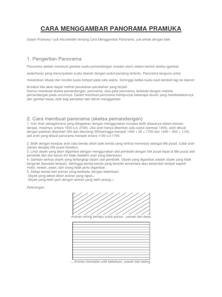 Cara Menggambar Panorama Pramuka