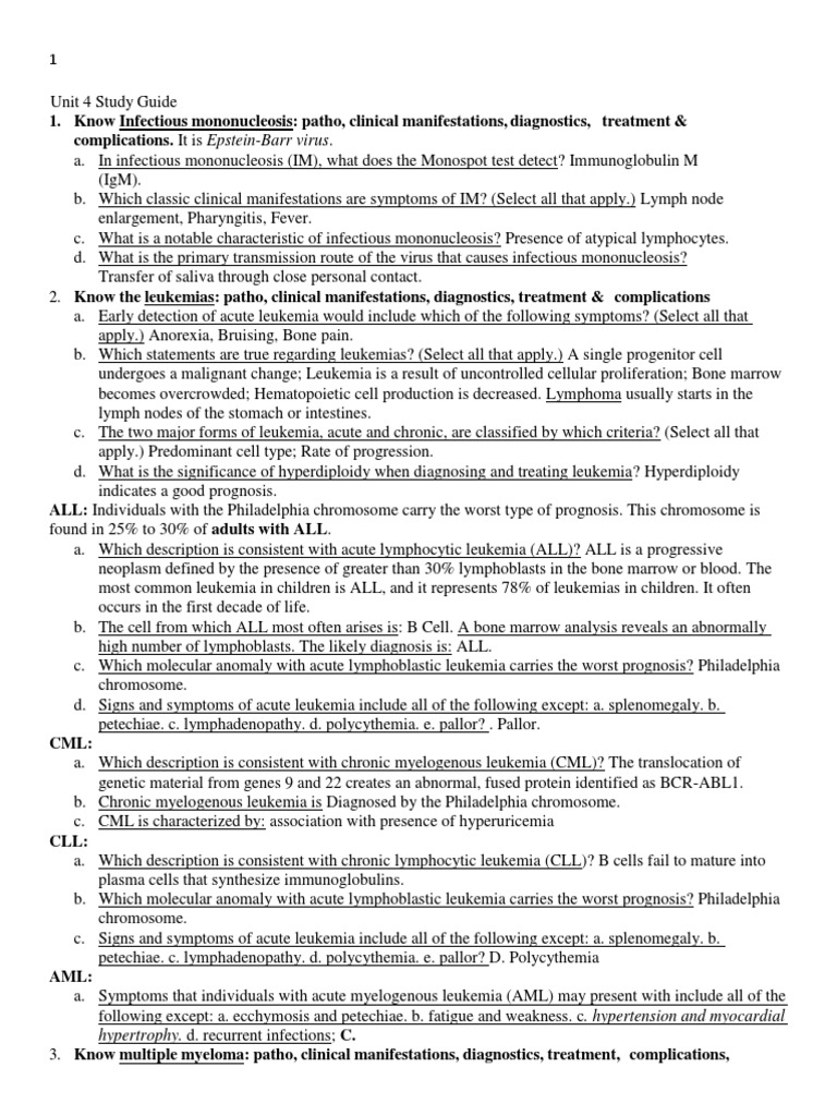 Unit 4 Study Guide Patho | PDF | Coronary Circulation | Anemia
