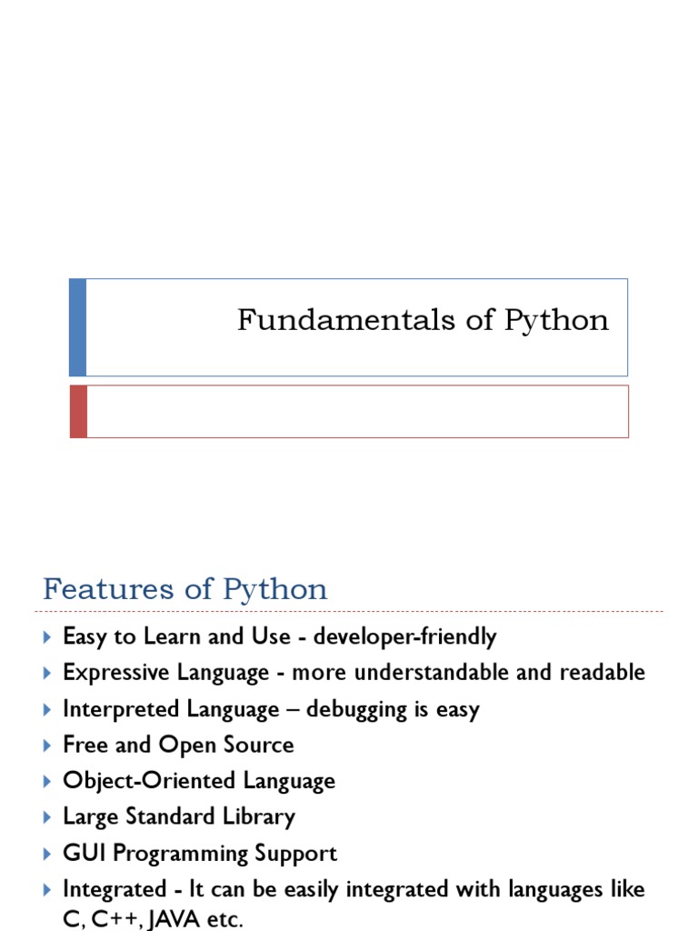 Fundamentals of Python | PDF | Reserved Word | Variable (Computer Science)