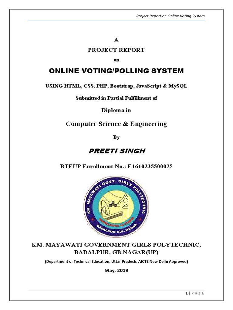 Online Voting System Project Report | PDF | Software Testing | Software