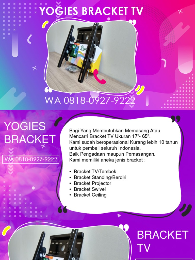 Bracket TV Lamongan - WA 0818-0927-9222 Jual Bracket For TV Mount | PDF