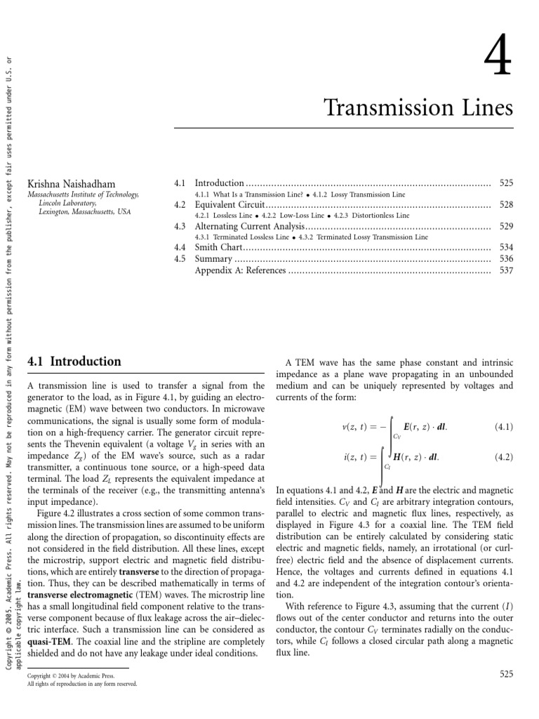 Transmission Lines: Krishna Naishadham | PDF | Transmission Line ...