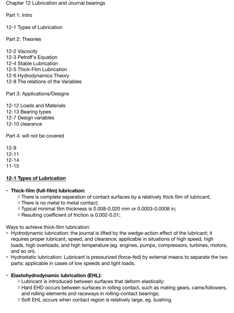 Lubrication and Journal Bearings Overview | PDF | Bearing (Mechanical ...