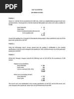 COST ACCOUNTING JOB-ORDER COSTING Proble