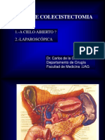 Colelitiasis: Colecistectomía laparoscópica vs abierta