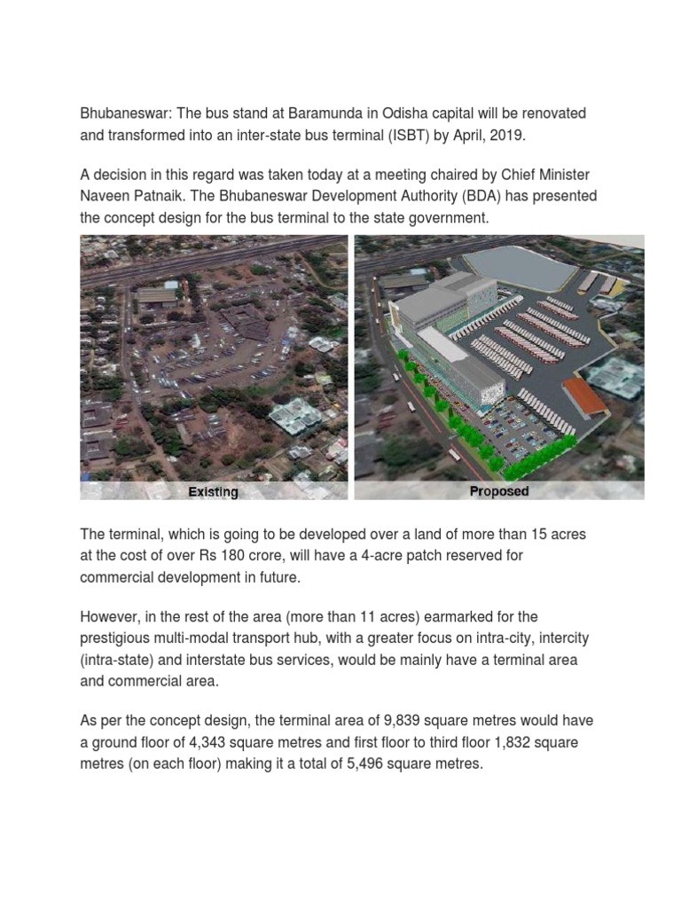 Baramunda ISBT Renovation Plans | PDF | Parking | Transport