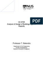 CE 6705 Analysis & Design of Buildings Against Hazards: Professor T. Balendra