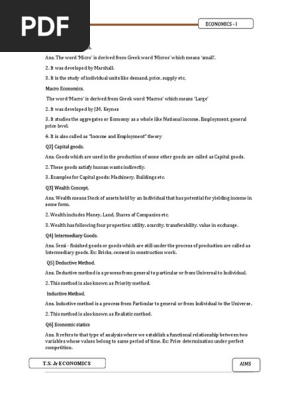 1st Year Intermediate Economics Notes