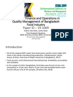 Impact of Finance and Operations in Quality Management of Bangladesh Food Industry Paper ID - 19-1069