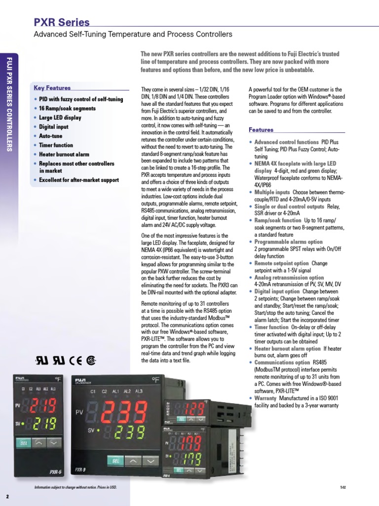 PXR Temperature Controllers | PDF | Relay | Power Supply