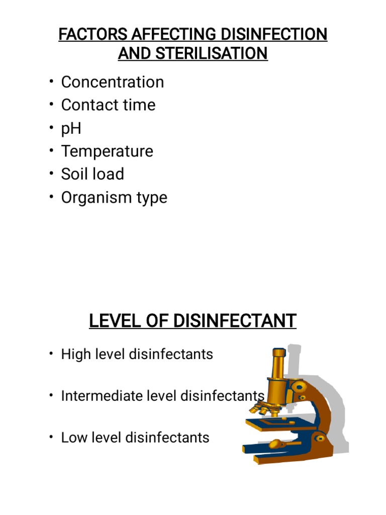 Factors Affecting Disinfection and Sterilization A Comprehensive