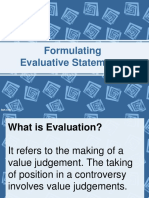 Formulating Evaluative Statements