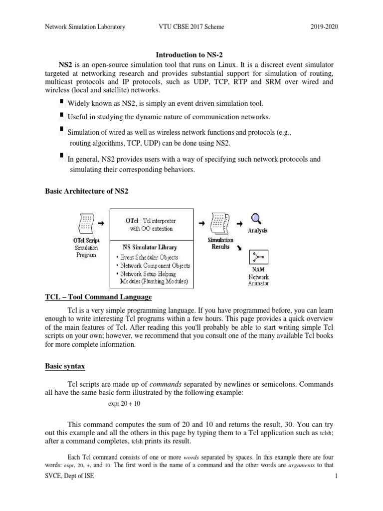 NS2 N Java Lab Manual PDF Computer Networking Data Transmission