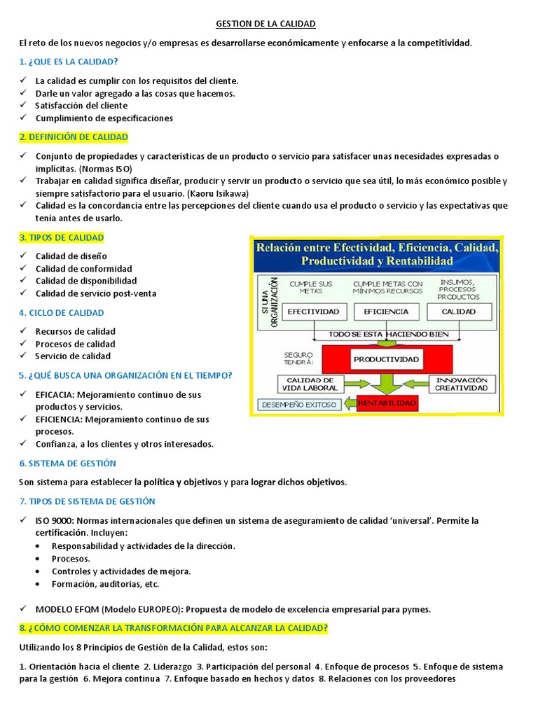 Gestión de la Calidad en Empresas | PDF | Gestión de la calidad ...