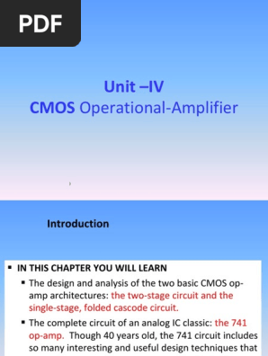CMOS Operational Amplifier Design | PDF | Operational Amplifier