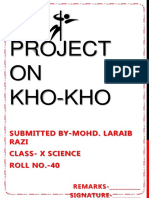 Project on Kho-Kho game